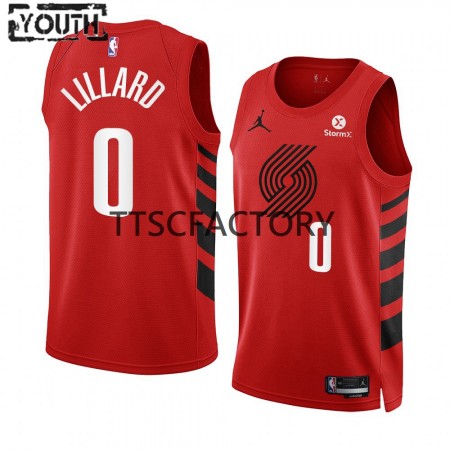 Kinder NBA Portland Trail Blazers Trikot Damian Lillard 0 Nike 2022-23 Statement Edition Rot Swingman